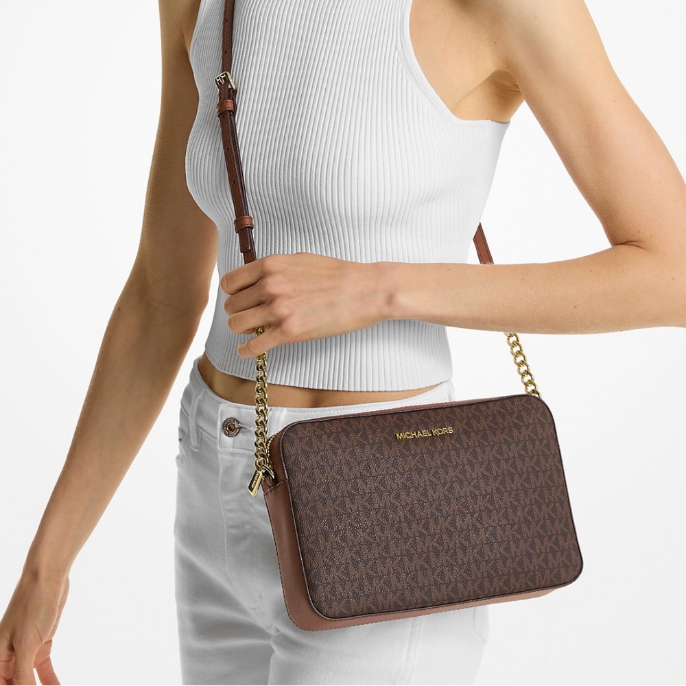 Michael Kors Black and Brown Crossbody Bag